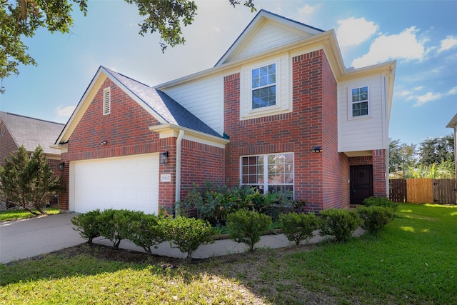 19527 Hardwood Ridge Trl, Cypress, TX 77429 - traditional home with brick siding, an attached garage, driveway, and roof with shingles
