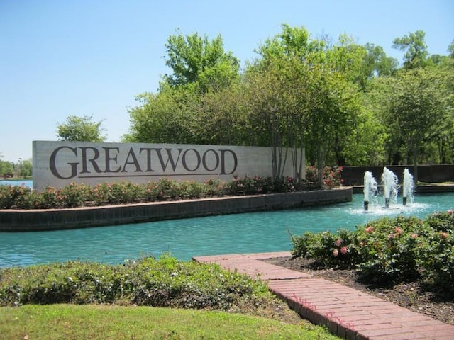 view of community sign