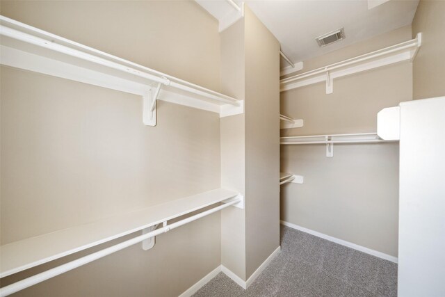 spacious closet with carpet and visible vents