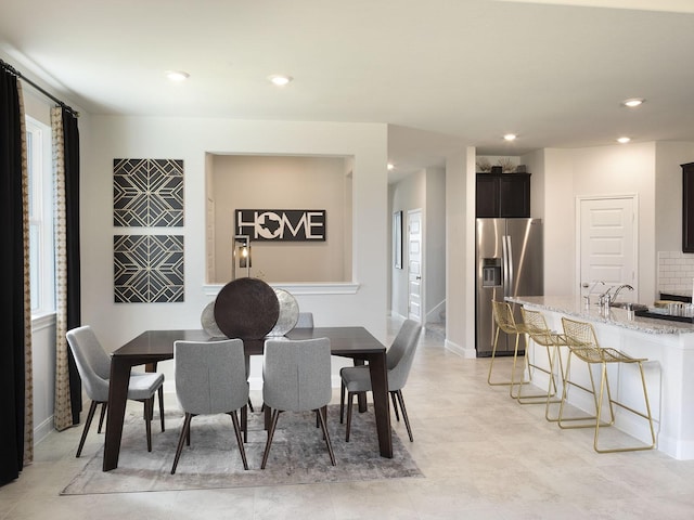12130 Meandering Stream Dr, Baytown, TX 77523 - dining area featuring recessed lighting, baseboards, and plenty of natural light