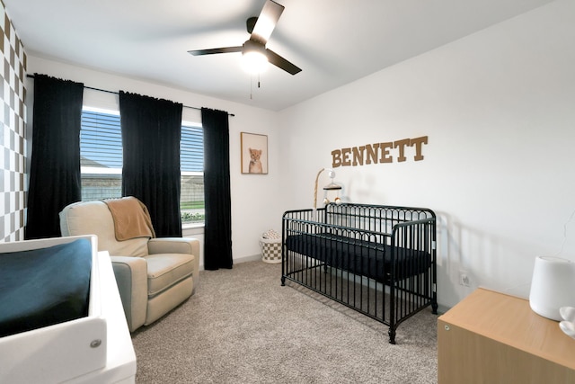 29823 Case Canyon Ln, Katy, TX 77494 - bedroom featuring carpet flooring, a nursery area, and ceiling fan