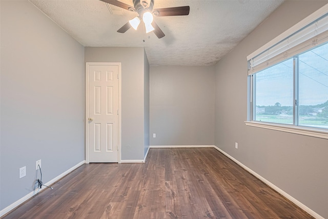 10834 Glenora Dr, Houston, TX 77065 - unfurnished room with a textured ceiling, wood finished floors, and ceiling fan