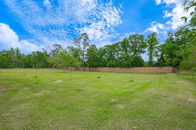 view of yard featuring fence
