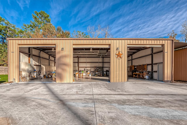 view of garage