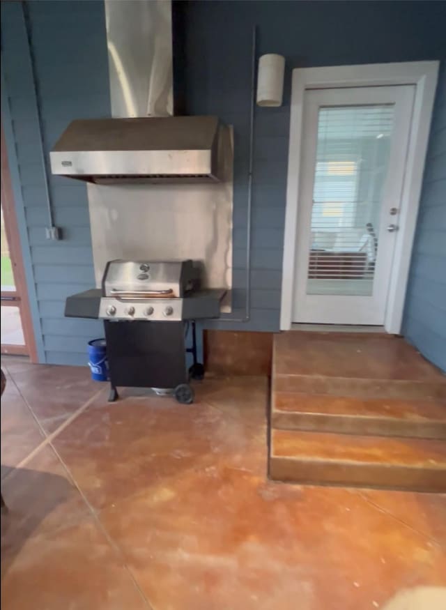 interior space with tile patterned flooring