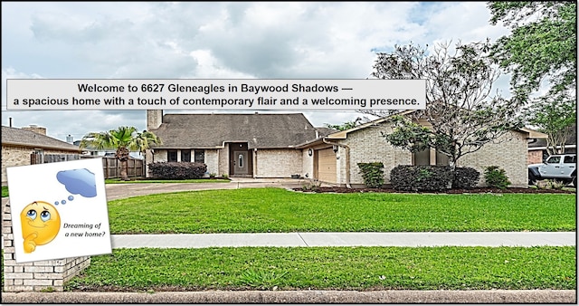 6627 Gleneagles Dr, Pasadena, TX 77505 - view of front of house featuring a front yard and brick siding