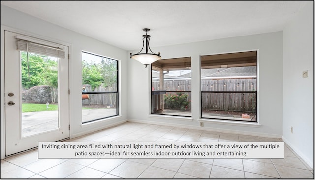 6627 Gleneagles Dr, Pasadena, TX 77505 - unfurnished dining area with baseboards and tile patterned floors