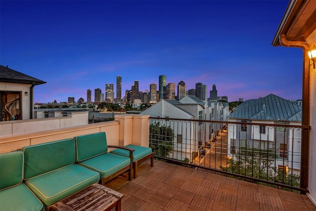 balcony featuring a city view
