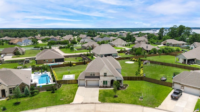 6006 Henry Hamlet Dr, Conroe, TX 77304 - aerial perspective of suburban area featuring a pool