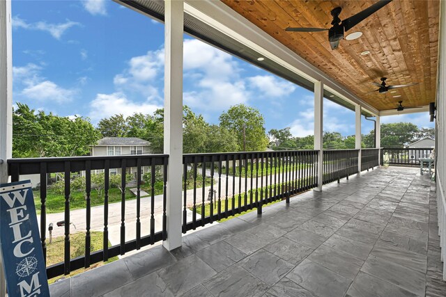 203 Dwire Dr, La Porte, TX 77571 - balcony featuring ceiling fan