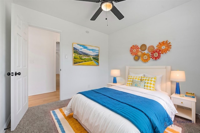 7817 Woodlyn Rd, Houston, TX 77028 - carpeted bedroom featuring ceiling fan and baseboards