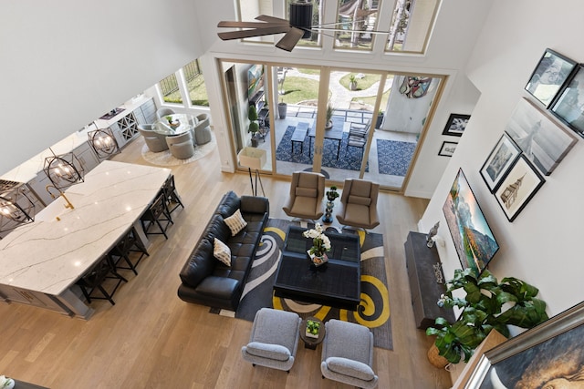 208 S Empress Green Pl, Montgomery, TX 77316 - interior space featuring a towering ceiling and wood finished floors