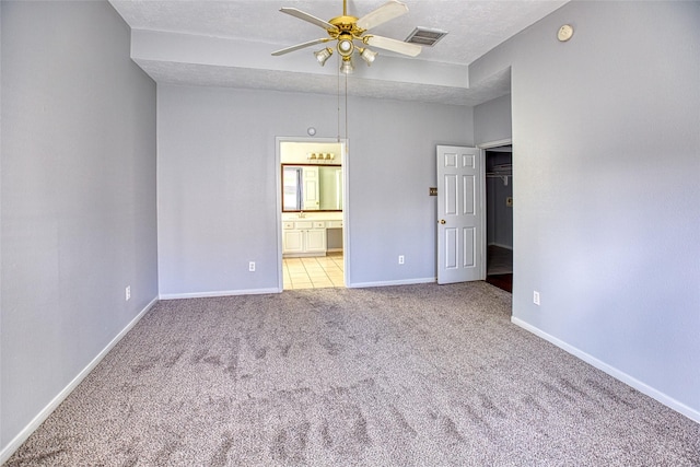 6505 River Glen Ct, Pearland, TX 77584 - empty room with carpet flooring, a ceiling fan, a smoke detector, and a textured ceiling