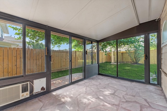 unfurnished sunroom featuring visible vents