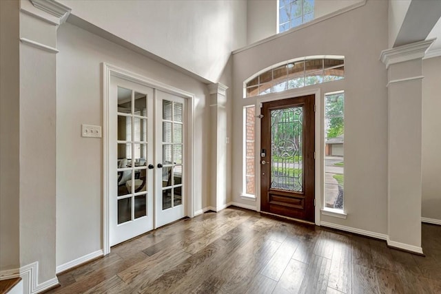 13538 Scenic Glade Dr, Houston, TX 77059 - foyer featuring french doors and wood finished floors