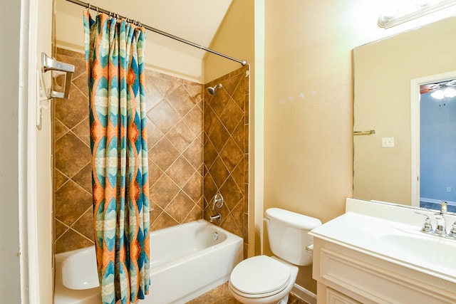 629 Pelican Harbour Dr, Texas City, TX 77590 - bathroom featuring shower / tub combo with curtain, toilet, and vanity