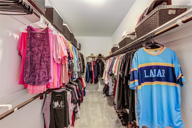 spacious closet with carpet flooring