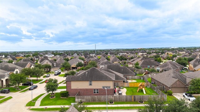 drone / aerial view with a residential view