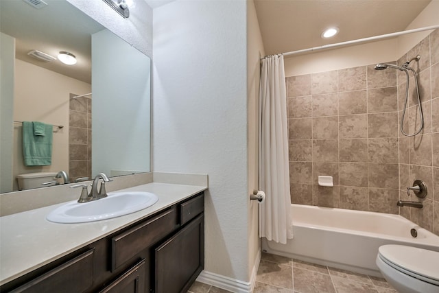 23109 Zinfandel Dr, Alvin, TX 77511 - full bathroom with toilet, shower / bath combo with shower curtain, and vanity