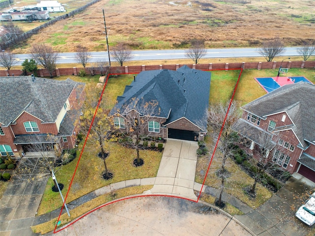birds eye view of property
