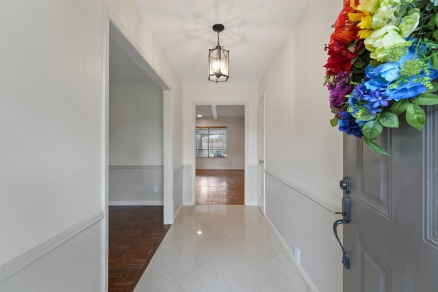 12510 Deep Spring Ln, Houston, TX 77077 - hall with a chandelier and baseboards