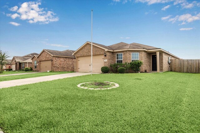 4910 Pacific Ridge Ln, Rosenberg, TX 77469 - ranch-style house featuring brick siding, a garage, and concrete driveway