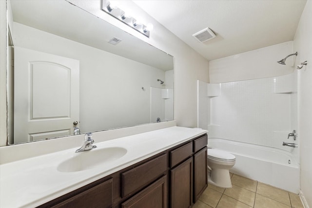 4910 Pacific Ridge Ln, Rosenberg, TX 77469 - full bathroom with tile patterned flooring, toilet, vanity, and washtub / shower combination