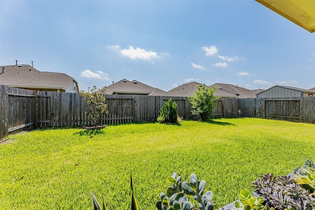 view of yard featuring a fenced backyard