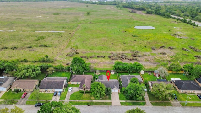 bird's eye view with a residential view and a rural view