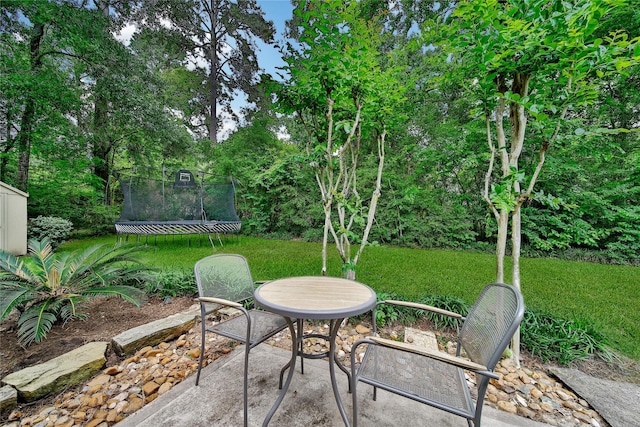 view of patio featuring a trampoline
