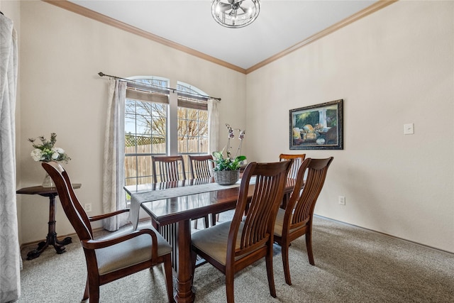 28406 Green Mill Ct, Spring, TX 77386 - carpeted dining space with a chandelier and ornamental molding