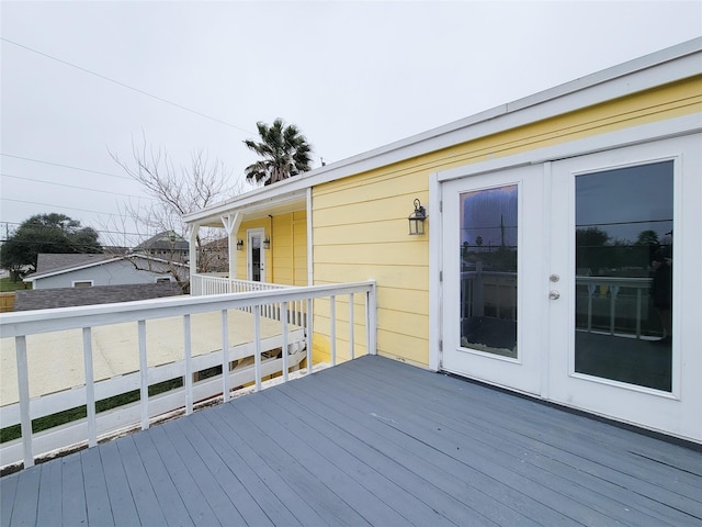 5703 Fraser Ave, Galveston, TX 77551 - deck with french doors