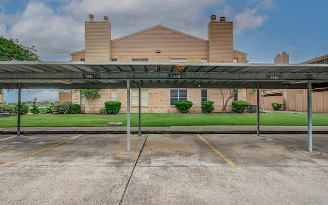 view of covered parking lot
