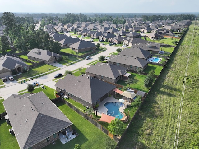 aerial view featuring a residential view