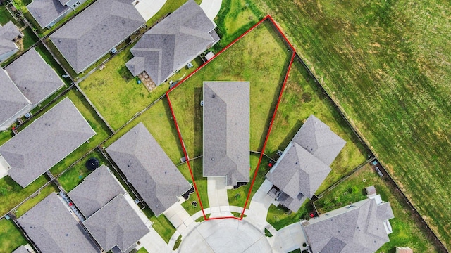 aerial view with a residential view