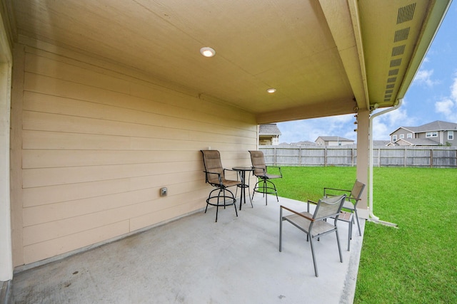 view of patio featuring a fenced backyard