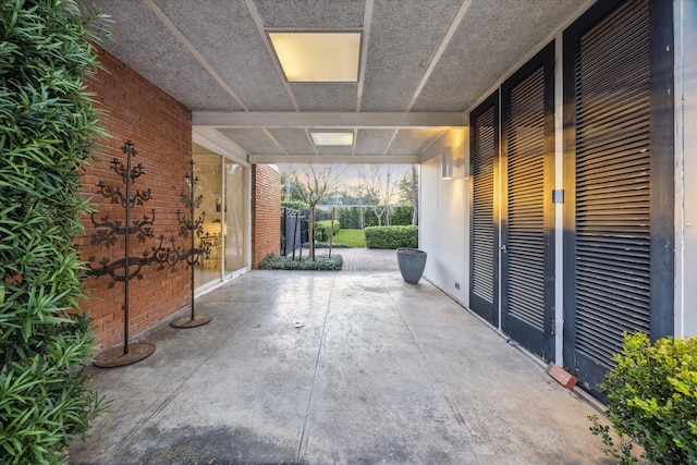 view of patio featuring a porch
