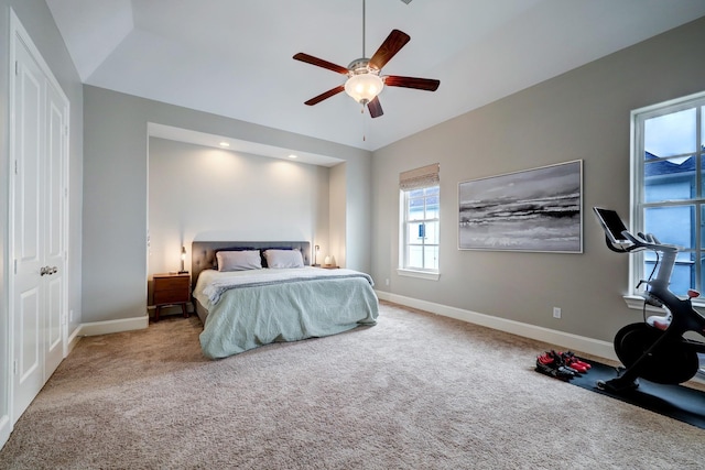 2125 Mcilhenny St, Houston, TX 77004 - carpeted bedroom featuring baseboards, a ceiling fan, lofted ceiling, and recessed lighting
