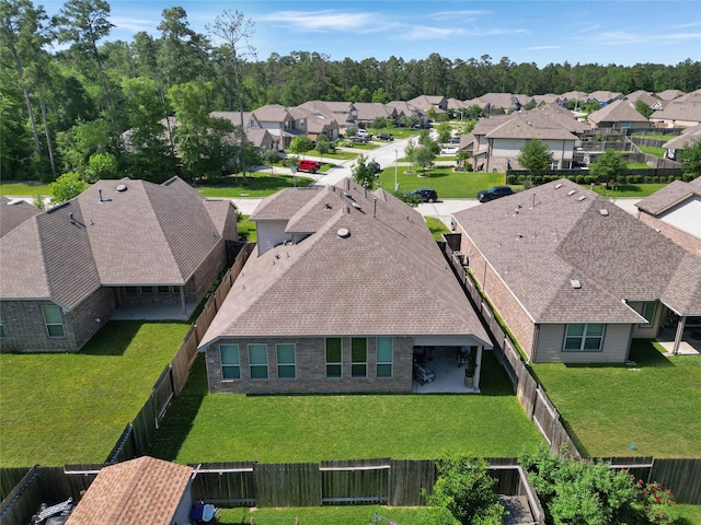 bird's eye view with a residential view