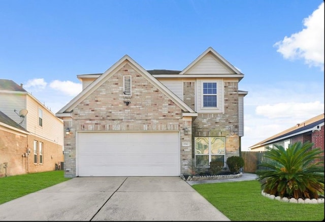 1942 Macondray Dr, Humble, TX 77396 - traditional-style house with brick siding, fence, driveway, and a front yard