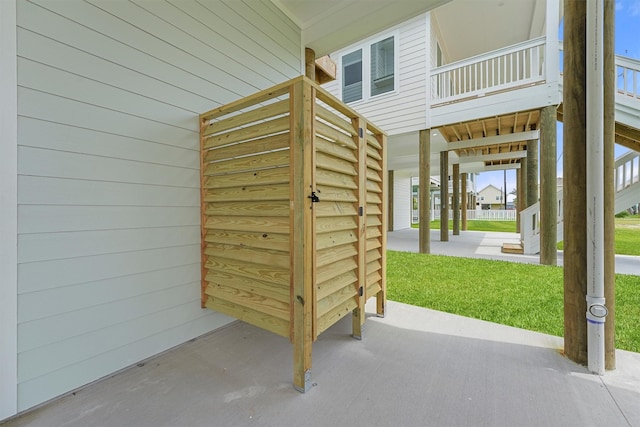 4042 Miramar Ct, Galveston, TX 77554 - view of patio with stairway