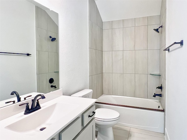 full bathroom with toilet,  shower combination, and vanity