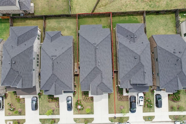 aerial view with a residential view