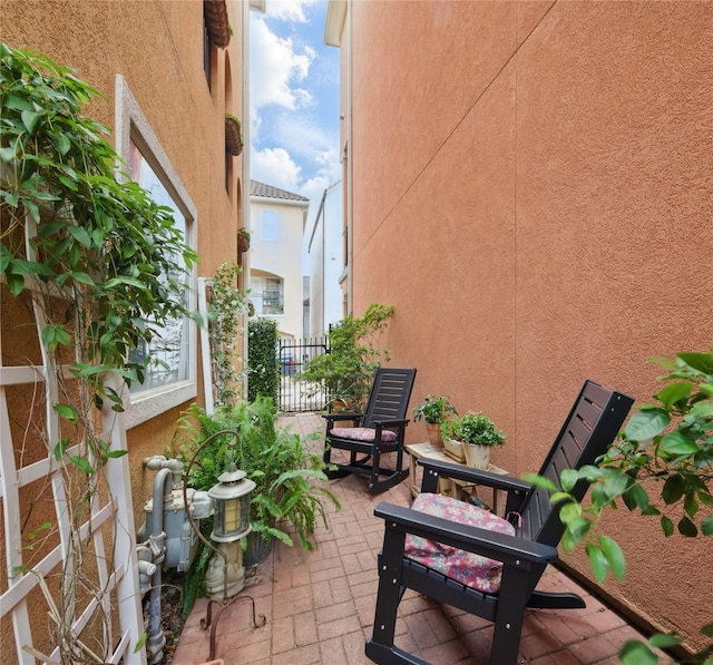 balcony with a patio