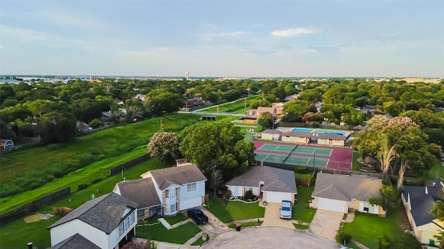 drone / aerial view with a residential view