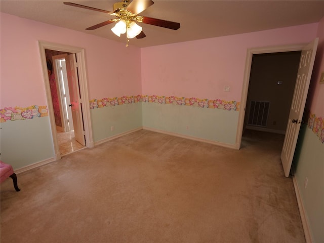 4202 Astwood Ct, Houston, TX 77068 - spare room with baseboards, ceiling fan, light colored carpet, and visible vents