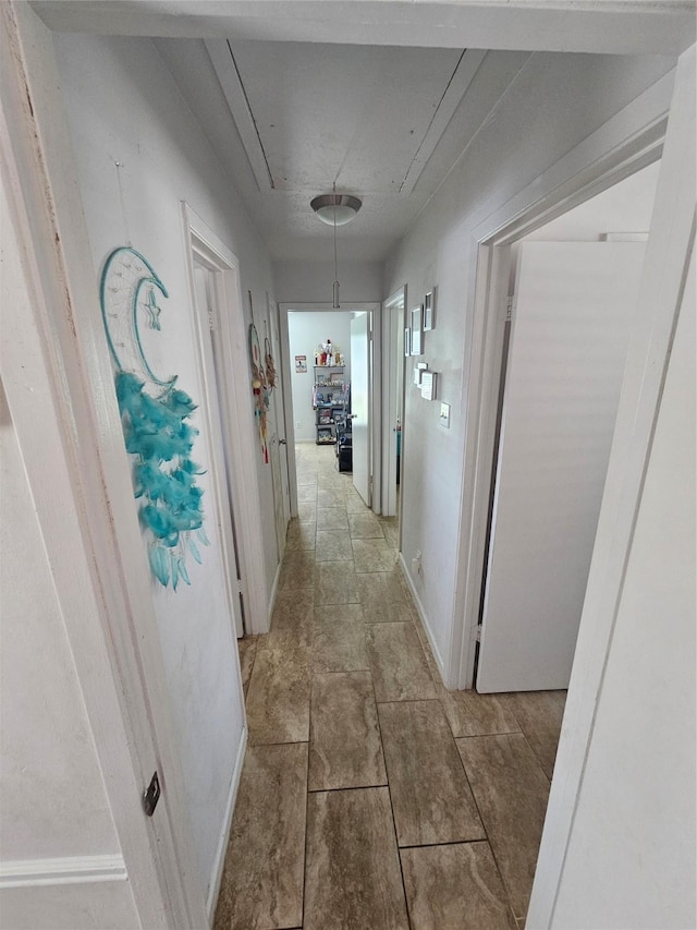 hallway with attic access