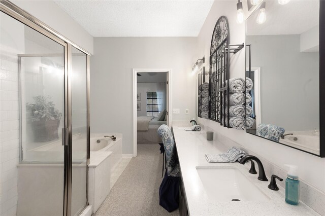 2021 Caravel Dr, League City, TX 77573 - ensuite bathroom with a garden tub, connected bathroom, vanity, and a shower stall
