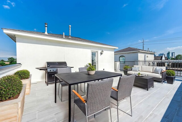 4707 Jackson St, Houston, TX 77004 - view of patio featuring an outdoor hangout area, area for grilling, and outdoor dining area