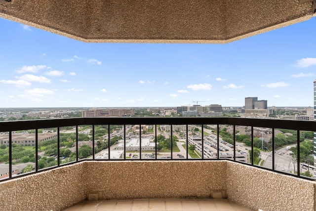 balcony with a view of city